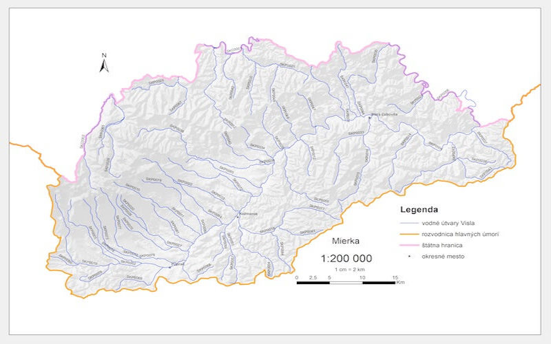 Mapa povodia Visla