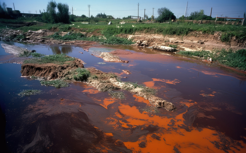 Aerial Insight into the Devastating Effects of Agricultural Runoff on Aquatic Ecosystems - AI Generative